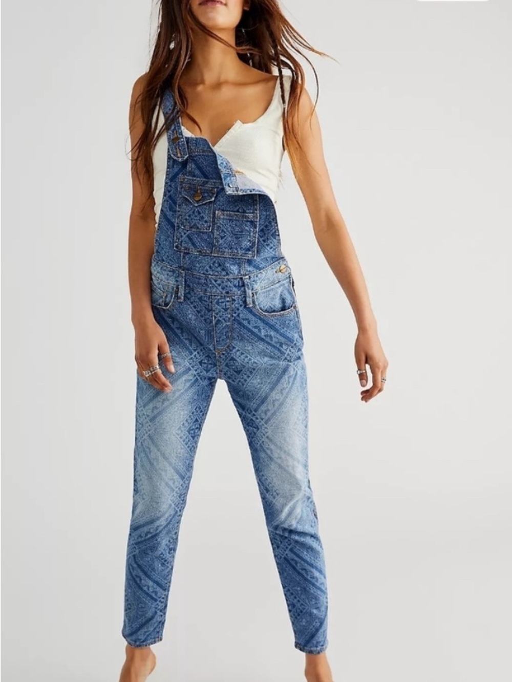DRIFTWOOD Blue Denim Shirt with Faded Pattern